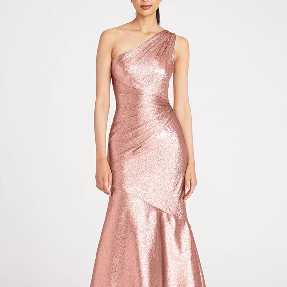 Theia ONE SHOULDER RUCHED GOWN - Picture 1 of 3